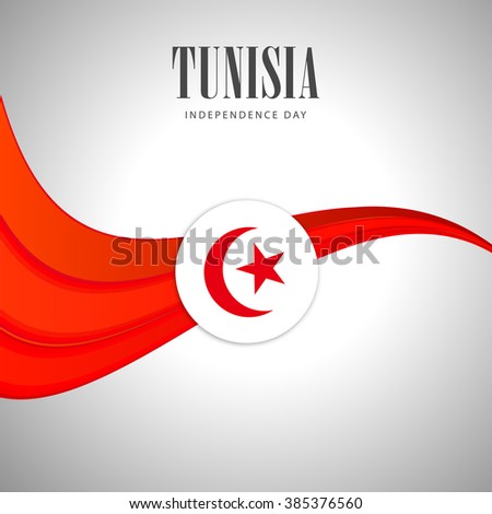 Vector illustration of independence day of Tunisia.