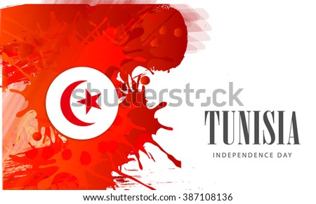 Vector illustration of independence day of Tunisia.