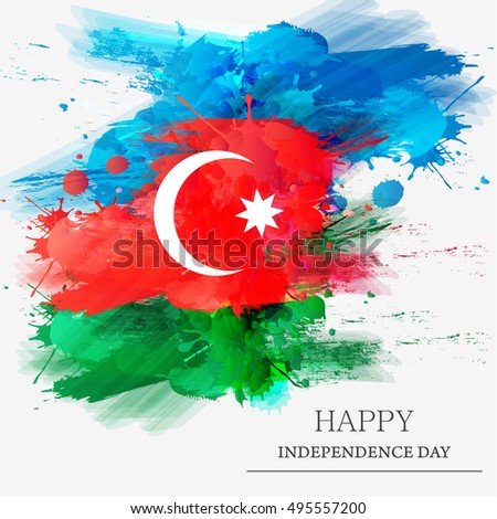 Creative illustration,banner or poster for independence day of Azerbaijan.