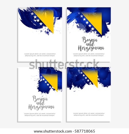 Bosnia and Herzegovina Independence Day Poster Or Banner Background Set.