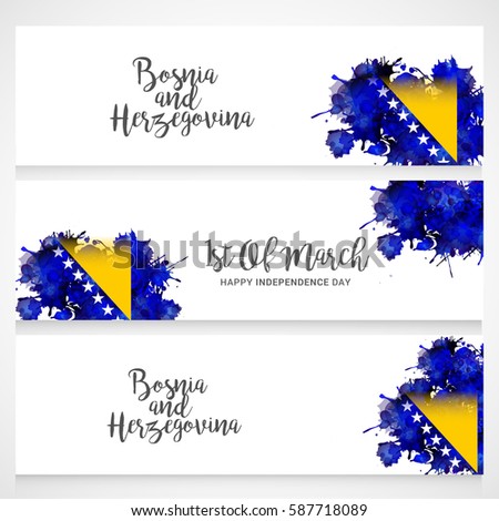 Bosnia and Herzegovina Independence Day Header Or Banner Background.