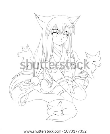 Fox Girl Psd68008 Anime Cat Girl Mage Full Size Anime Fox ...