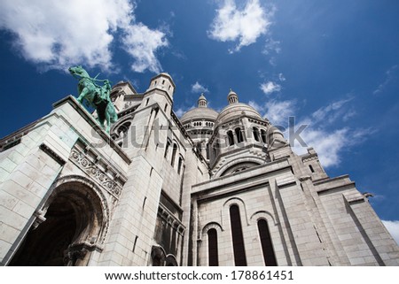 PARIS-FRANCE,JUNE 23:The Basilica of the Sacred Heart of Jesus on Montmartre hill,on June 23,2012