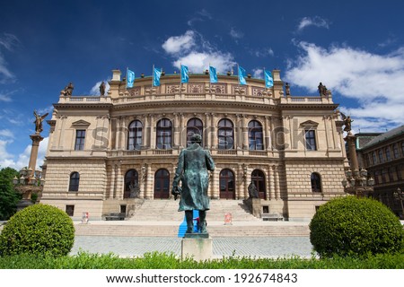 PRAGUE-MAY 12,2014: Prague Spring International Music Festival, Rudolfinum Prague, music auditorium and gallery