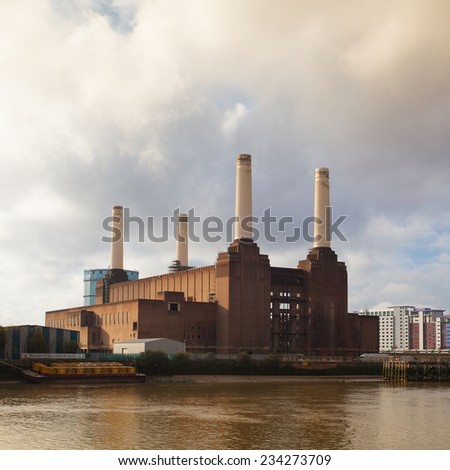 London,England - November 11,2011:Famous Battersea Power Station.The power station will be transformed in a shopping center.