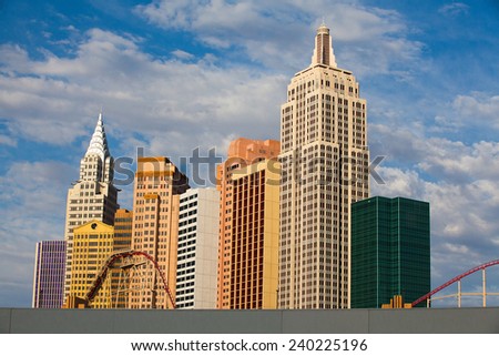 Las Vegas, USA - July 11, 2011:New York-New York on the Las Vegas Strip,USA. Its architecture is meant to evoke the New York City skyline