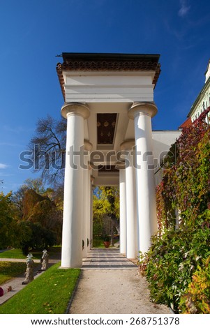 Prague,Czech Republic - October 17,2013: Paradise Garden near the Prague Castle.The first garden in front of the southern face wall of the Castle linked to the private garden of Archduke Ferdinand