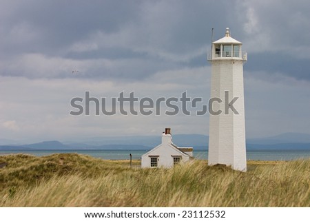 White Lighthouse in Nature Reserve on Walney Island