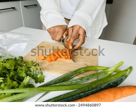 Similar – Image, Stock Photo Crop housewife preparing delicious pie at home