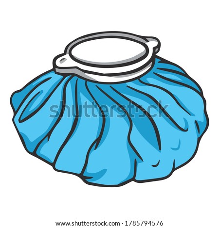 Ice Pack Cold Compress Illustrated Vector on White Background