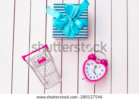 Watch gift box and shopping cart