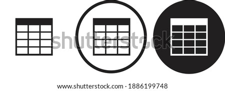 
icon table cell Microsoft office black outline logo for web site design 
and mobile dark mode apps 
Vector illustration on a white background
