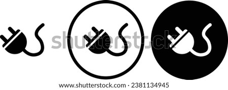 icon plugins black outline for web site design 
and mobile dark mode apps 
Vector illustration on a white background