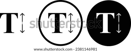 icon text height font black outline for web site design 
and mobile dark mode apps 
Vector illustration on a white background