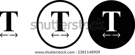 icon text width font width black outline for web site design 
and mobile dark mode apps 
Vector illustration on a white background