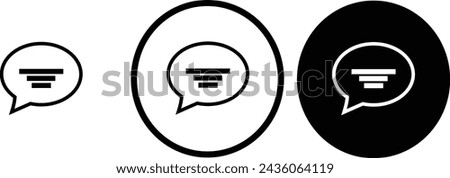 icon comment black outline for web site design 
and mobile dark mode apps 
Vector illustration on a white background