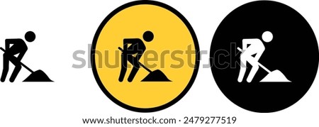 Workers ahead icon traffic warning sign icon set icons collection Simple
icon Under construction warning sign design for yellow background and black and white background