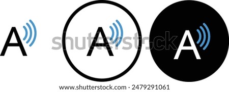 icon Read Aloud black outline for web site design 
and mobile dark mode apps 
Vector illustration on a white background