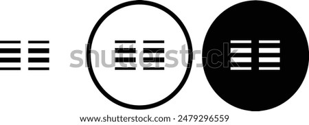 List icon black outline for web site design 
and mobile dark mode apps 
Vector illustration on a white background