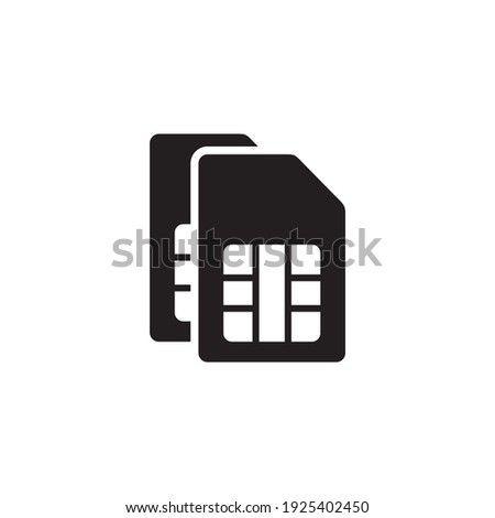 double sim card icon symbol sign vector