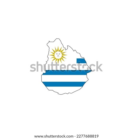 world flag map Uruguay  icon symbol sign vector