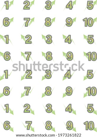 A set of numbers and arrows from 1 to 10