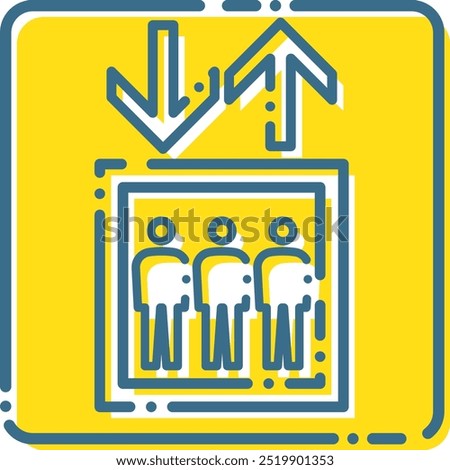 Illustration of a simple elevator icon or pictogram