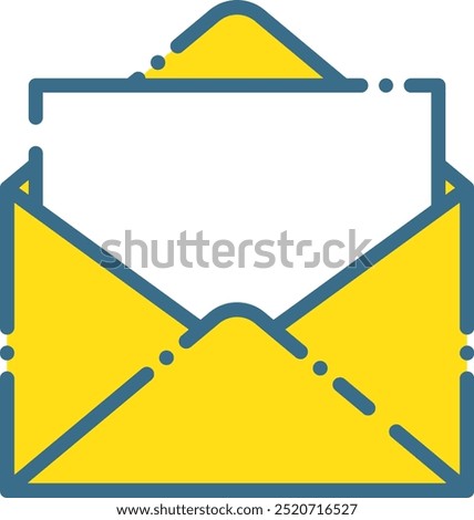 Simple dashed line letter, stationery illustration