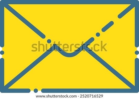 Simple dashed line letter, stationery illustration