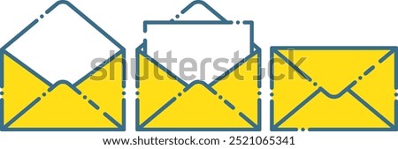 Simple dashed line letter, stationery illustration