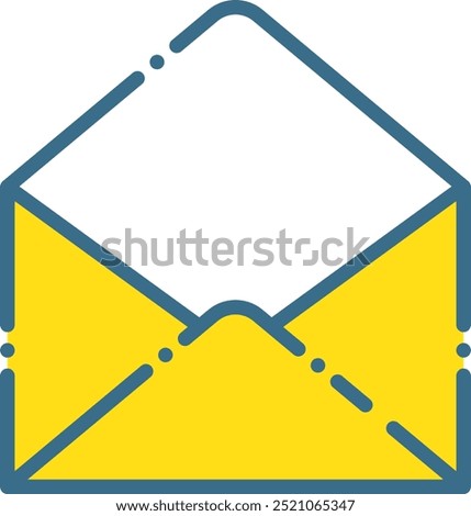 Simple dashed line letter, stationery illustration