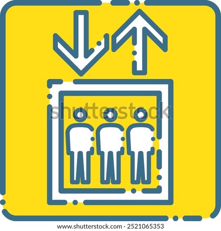 Illustration of a simple elevator icon or pictogram