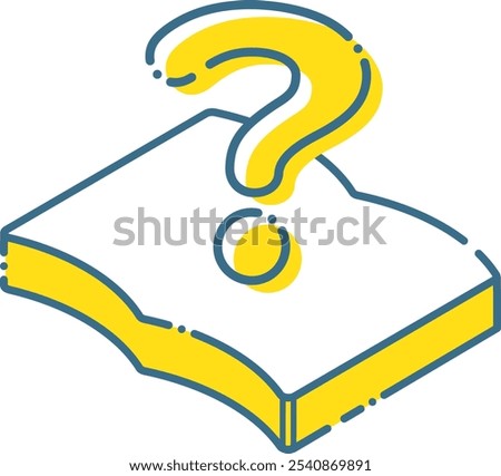 Question mark and simple notebook, book