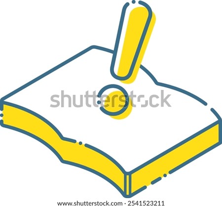 exclamation mark and simple notebook, book