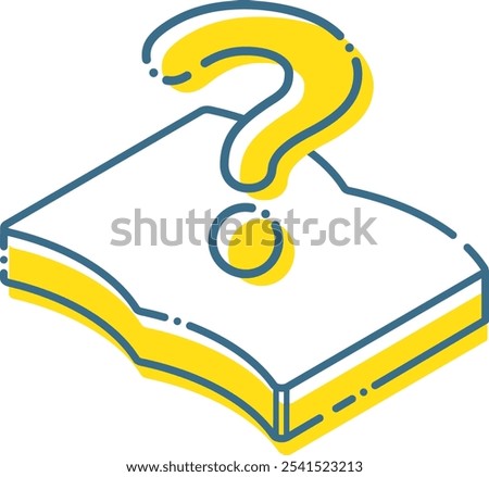 Question mark and simple notebook, book