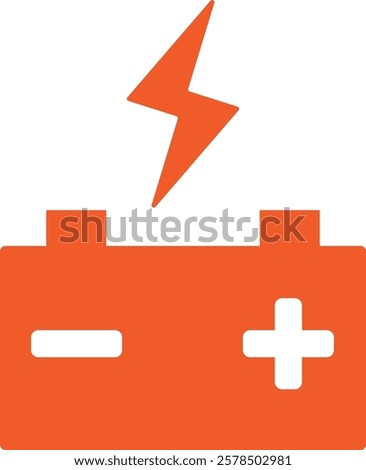 Symbol of energy and power - simple battery icon