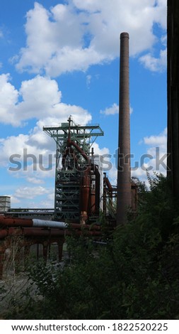 Similar – Image, Stock Photo Steel mill, colliery , blast furnaces with exhaust pipes . Steel production