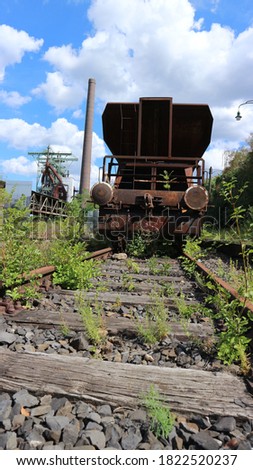 Similar – Image, Stock Photo Steel mill, colliery , blast furnaces with exhaust pipes . Steel production