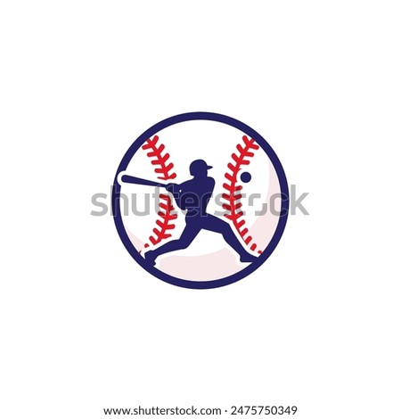 Baseball player logo design. Vector Design Template Elements for Sports club