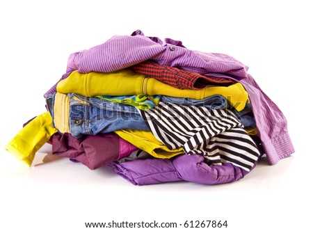 Heap Of Clothes On White Background Stock Photo 61267864 : Shutterstock