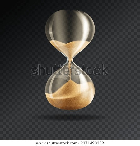 Icon hourglass. Template sandglass on a transparent background. Realistic transparent hourglass. Eps10 vector illustration.