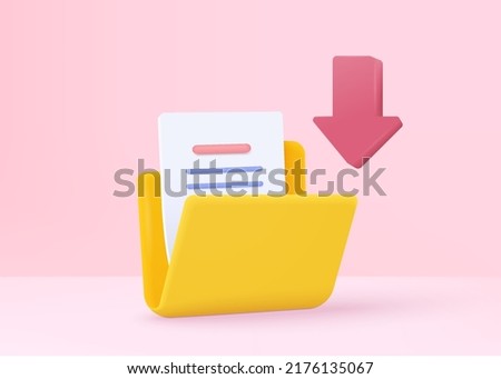 3d folder and paper for management file 