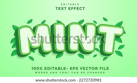 Minimal 3d Word Mint Editable Text Effect Design, Effect Saved In Graphic Style