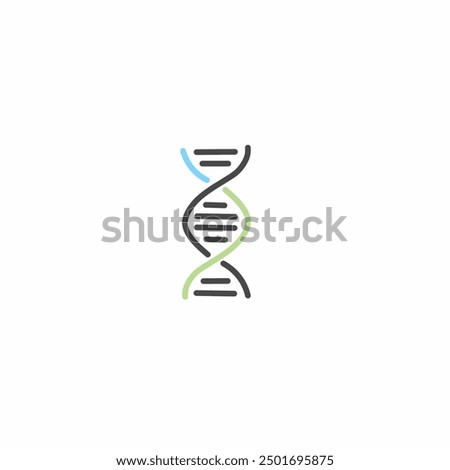 Simple dna helix icon. DNA chain simple outline symbol.Line style icon design. UI. Illustration of DNA icon. Pictogram isolated on white. Ready to use in web design, apps, software, print.