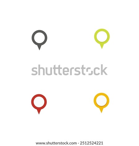 Set of four navigation pointer. Location or map pin icon symbol. vector illustration.location pointer. Pin code icon of the geolocation map. 