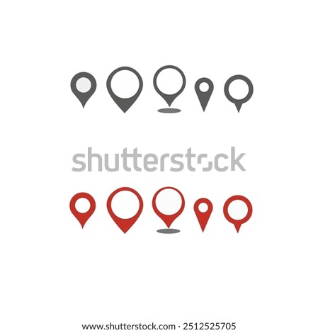 Set of different navigation pointer. Location or map pin icon symbol. vector illustration.location pointer. Pin code icon of the geolocation map. 