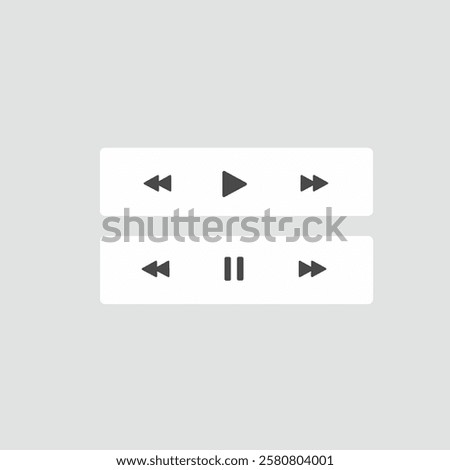 Video Player Ui design Control Bar with Play, Pause, Forward, and Backward Buttons