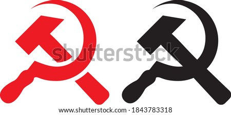 Vector illustration of the hammer and sickle