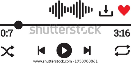 Vector illustration of the music player buttons