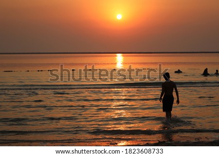 Sunrise at Jubail beach in Saudi
